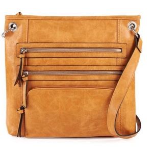 Mustard Yellow Rustigo Triple Zip Pocket Crossbody